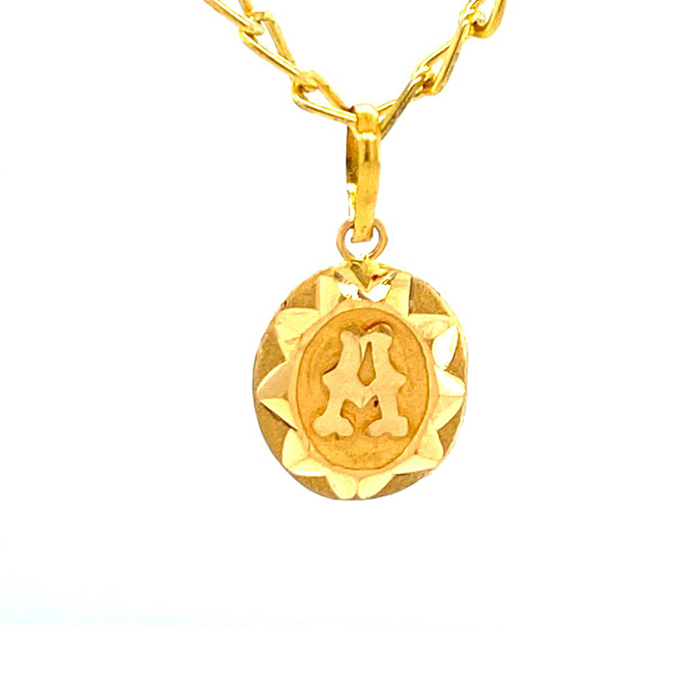 Alphabet a deals gold pendant